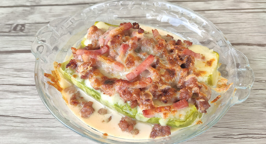 Calabacín relleno de carne rápido