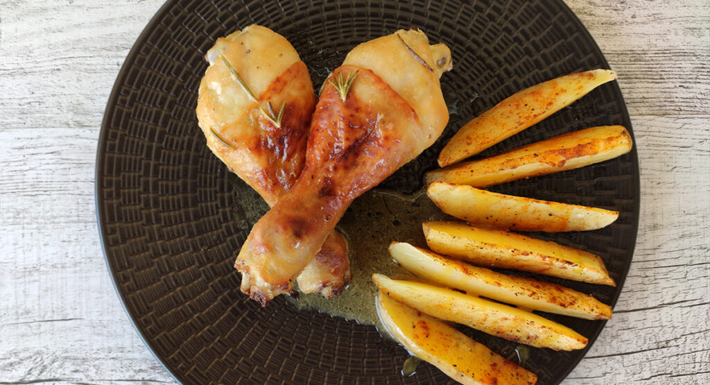 Jamoncitos de pollo con salsa de “miel” y mostaza