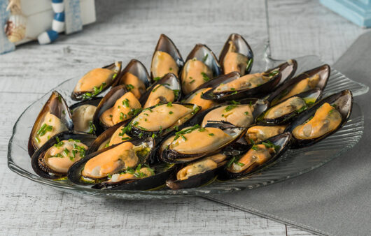 Mejillones con vinagreta de cebollino