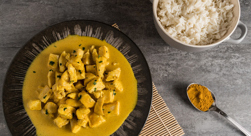 Pollo al curry en diez minutos