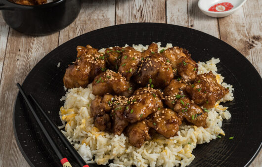 Pollo oriental con jarabe de arroz
