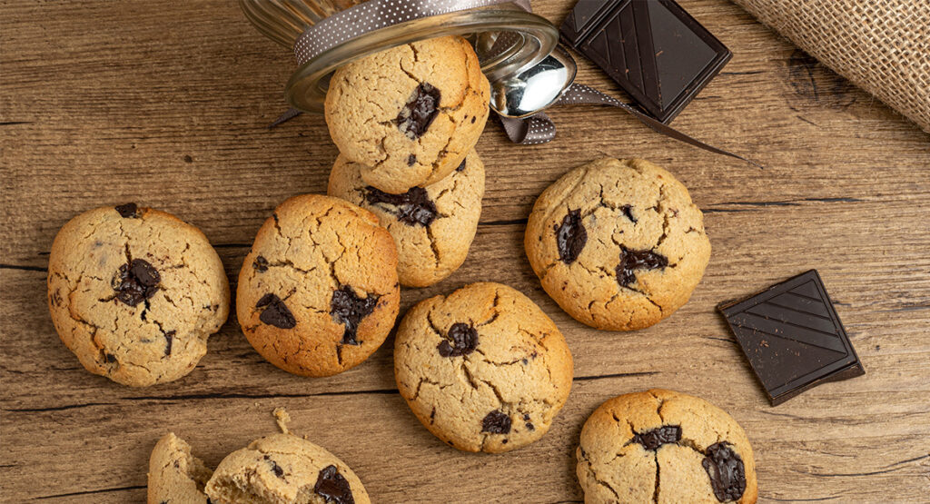 Cookies de chocolate sin gluten, sin fructosa, sin lactosa