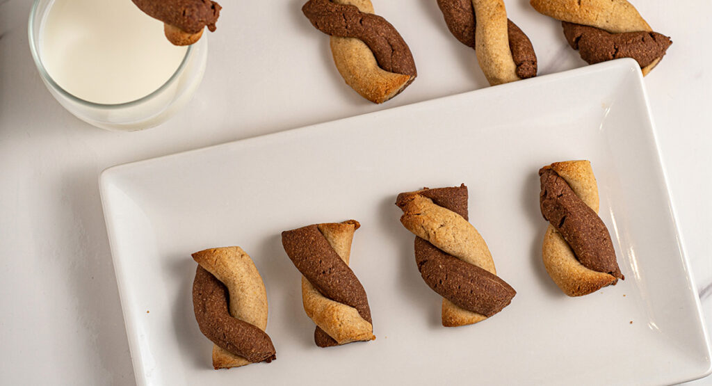 Galletas intrecci de vainilla y cacao
