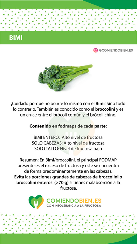 Brócoli intolerancia a la fructosa