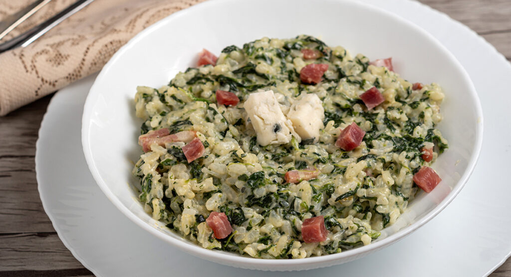 Risotto de espinacas y gorgonzola