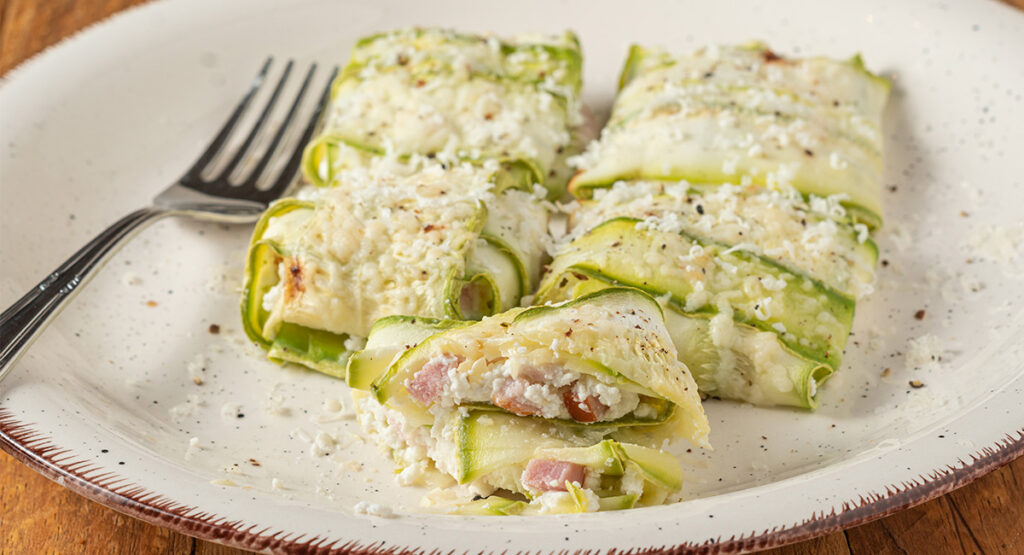 Raviolis de calabacín rellenos de queso