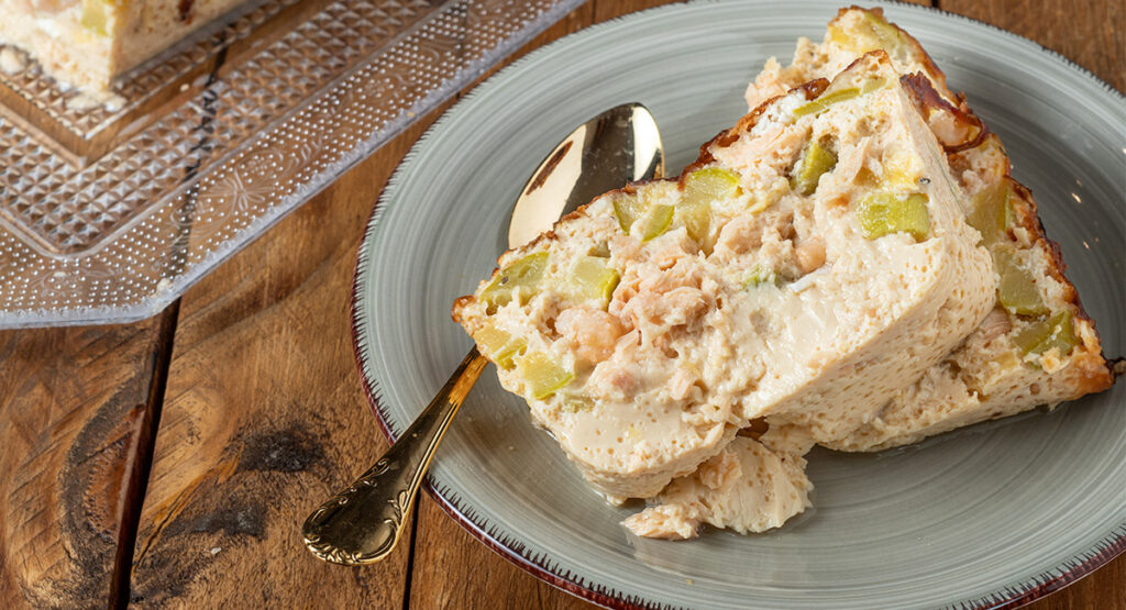Pudin de calabacín y salmón