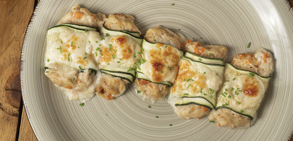 Canelones de calabacín rellenos de atún