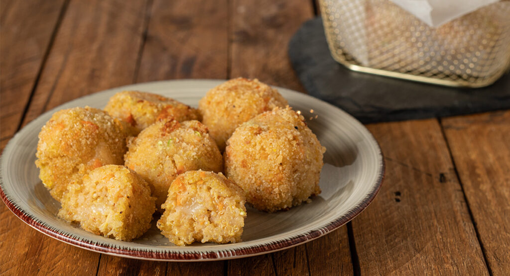 Albóndigas de quinoa rellenas de queso