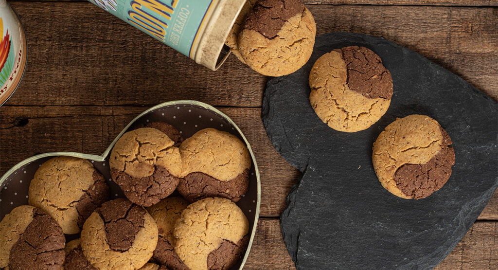 Galletas yin yang de avellanas y chocolate