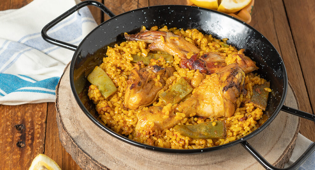Paella Valenciana baja en FODMAPs