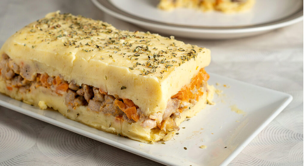 Pastel de patata y pollo sin horno