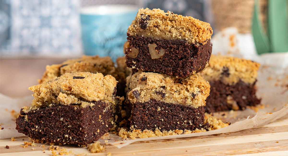 Brookie: Brownie y cookie sin azúcar, sin gluten, sin lactosa