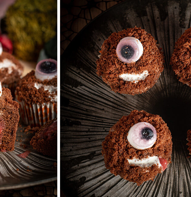 Cupcakes monstruosas de chocolate sin gluten