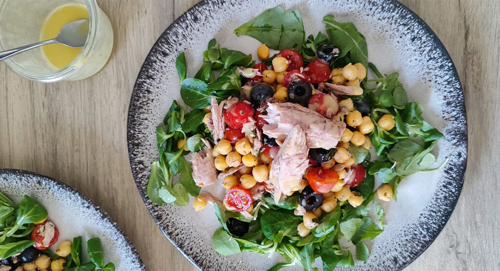 Ensalada de garbanzos baja en FODMAPs