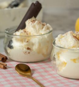 Helado de leche merengada casero sin lactosa y sin heladera